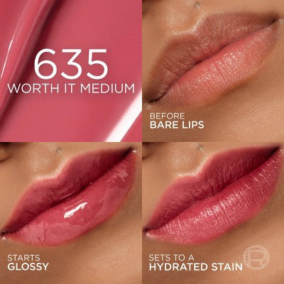 L'Oreal Paris Paradise Hyaluron Tint Lip Stain Serum 635 Worth It Medium 0.16 fl oz - New