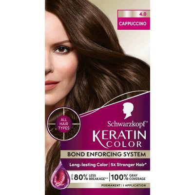 Schwarzkopf Keratin Permanent Hair Color Cappuccino 2.08 fl oz - New