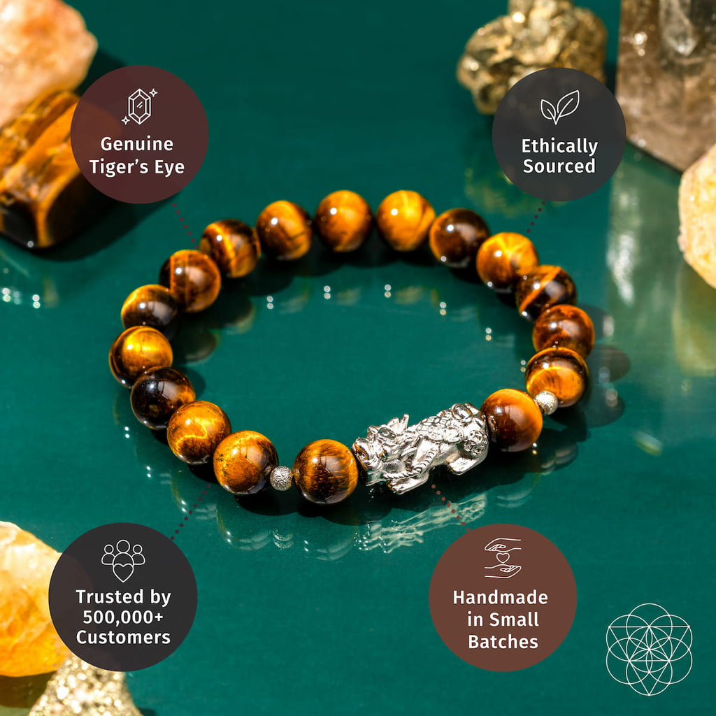 Fortune Flows - Tiger’s Eye & Pixiu Bracelet